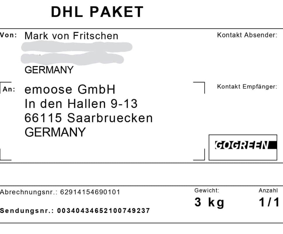 SHIPMENT LABEL